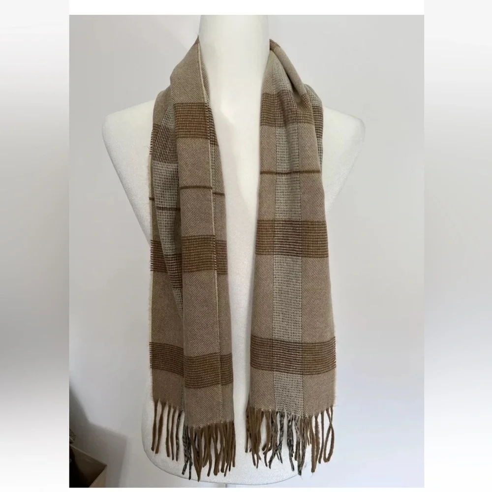CHRISTIAN DIOR Monsieur Cashmaire Scarf with Fringe  11”x48” *D9